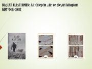 Ali Celep, şiir ve eleştirel yapıtlarıyla KDY (Kitapyurdu Doğrudan Yayıncılık)’ta!