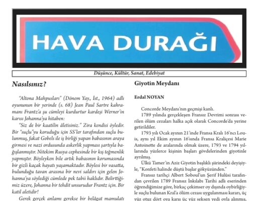 Hava Durağı’nın 28. Sayısı Yayımlandı